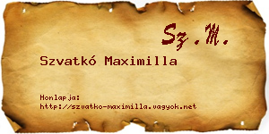 Szvatkó Maximilla névjegykártya